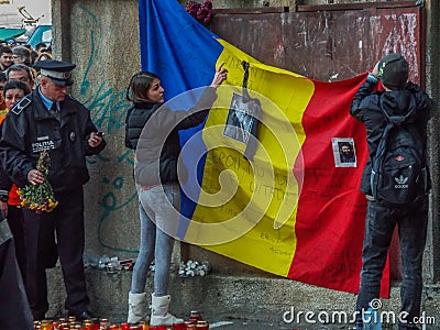 Silence march for colective club victims Editorial Stock Photo