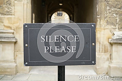 Silence Please-Library Notice Stock Photo