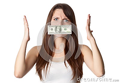 Silenced by money Stock Photo