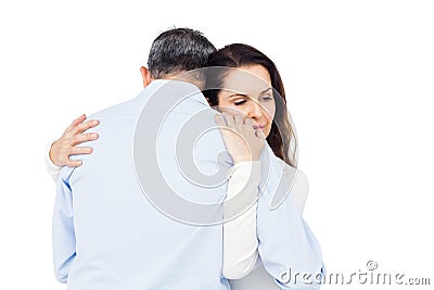 Silent couple comforting each other Stock Photo