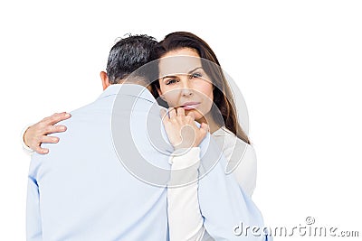 Silent couple comforting each other Stock Photo