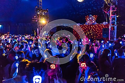 Silent disco at the annual Moomba festival in Melbourne, Australia Editorial Stock Photo