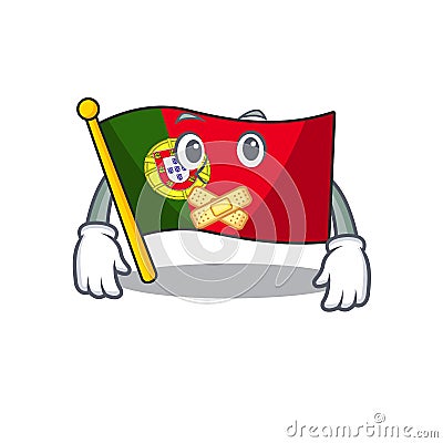 Silent flag portugal isolated in the character Vector Illustration