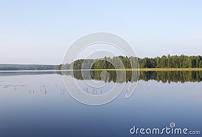 Silent morning at the lake Stock Photo