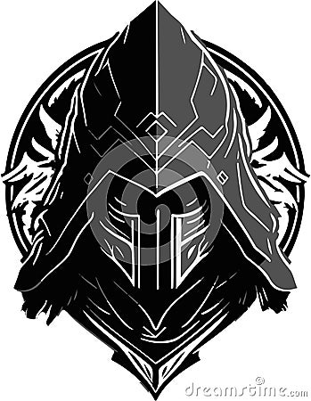 Silent Ninja Assassin Creed Style Logo Vector File Vector Illustration