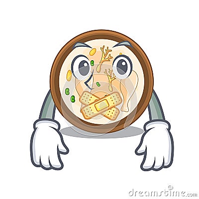 Silent samgyetang in a the cartoon plate Vector Illustration