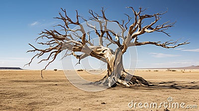 Silent Witness: Ethiopian Coffee Tree, Withered and Forsaken Stock Photo