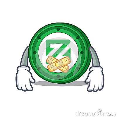 Silent Zcoin mascot cartoon style Vector Illustration