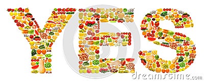 Silhoette made from various fruits Stock Photo