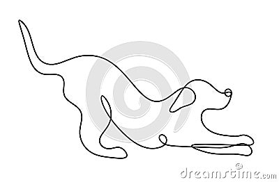 Silhouette of abstract dog as line drawing Vector Illustration