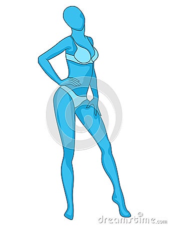 Silhouette of abstract of slender and graceful woman Vector Illustration