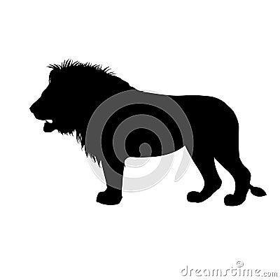 Silhouette of african lion Vector Illustration