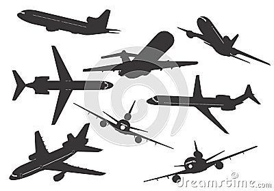 Silhouette of aircraft Vector Illustration