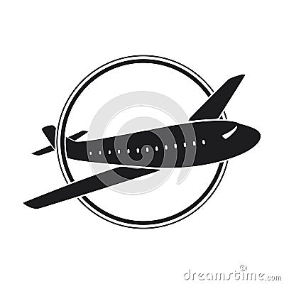 Silhouette Airplane icon Vector Illustration