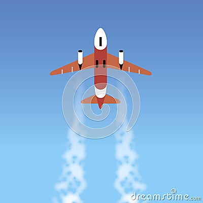 Silhouette of airplane. view from below Vector Illustration