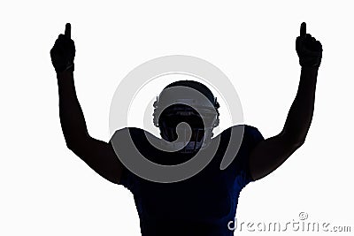 Silhouette American football player with thumbs up Stock Photo