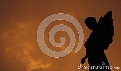 Silhouette of an Angel Stock Photo