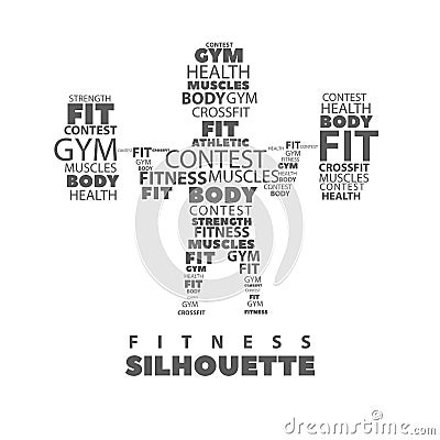 Silhouette of an athlete with a barbell on a white background Vector Illustration