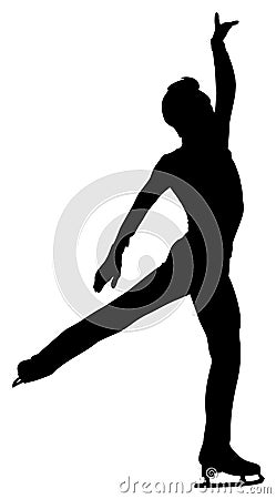 Silhouette of a athlete figure skating vector Vector Illustration