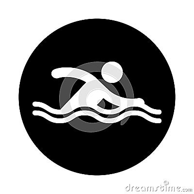Silhouette of athlete practicing swimming Vector Illustration