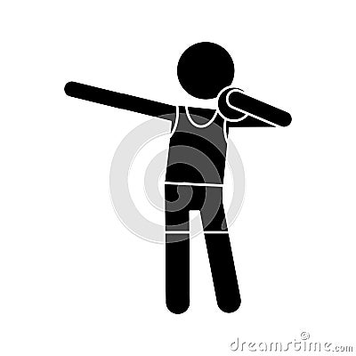 Silhouette athletic shot put ball throwing Vector Illustration