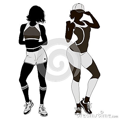 silhouette of an athletic woman Vector Illustration