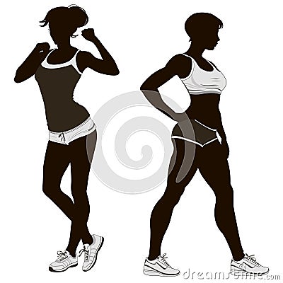 silhouette of an athletic woman Vector Illustration