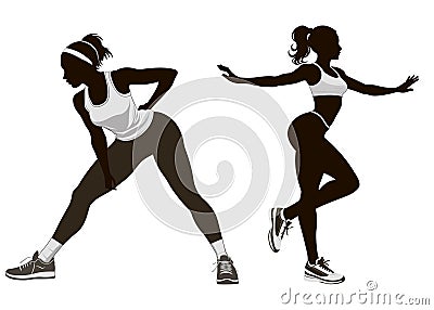 silhouette of an athletic woman Vector Illustration