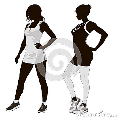 silhouette of an athletic woman Vector Illustration