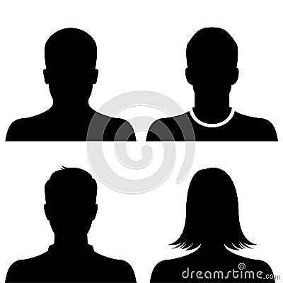 Silhouette avatar profile picture icon set Vector Illustration