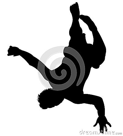 Silhouette - Back Flip Stock Photo