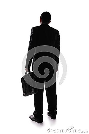 Silhouette back view of business man Stock Photo