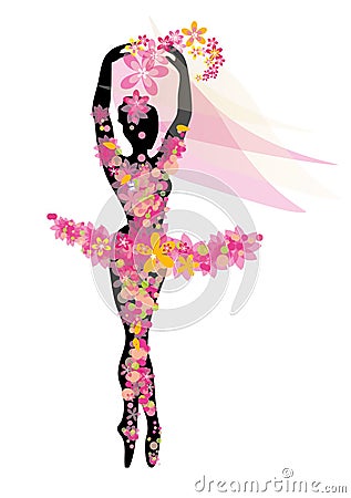 Silhouette of a ballerina Vector Illustration