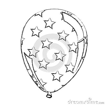 silhouette balloon with stras independece day icon Stock Photo