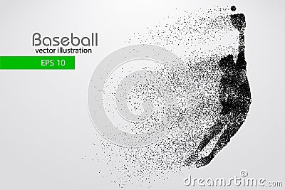 Silhouette of a baseball player. Vector illustration. Vector Illustration