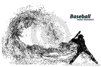 silhouette of a baseball player from particle. Stock Photo