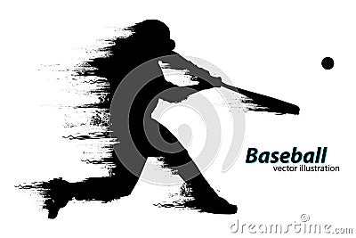 Silhouette of a baseball player. Vector illustration Vector Illustration