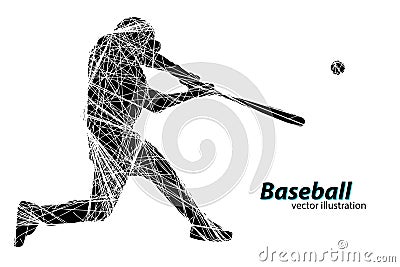 Silhouette of a baseball player. Vector illustration Vector Illustration
