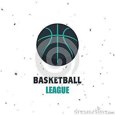 Silhouette of Basketball Ball. Basketball Logo Template with Grunge Effect. Sport Game Vector Illustration Vector Illustration