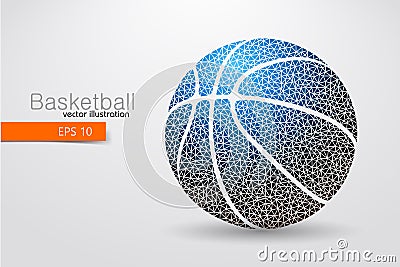 Silhouette of a basketball ball from triangles. Stock Photo