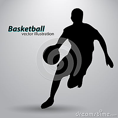 Silhouette of a basketball player. Vector Illustration