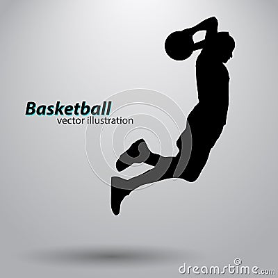 Silhouette of a basketball player. Vector Illustration