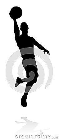 Silhouette Basketball Player Vector Illustration