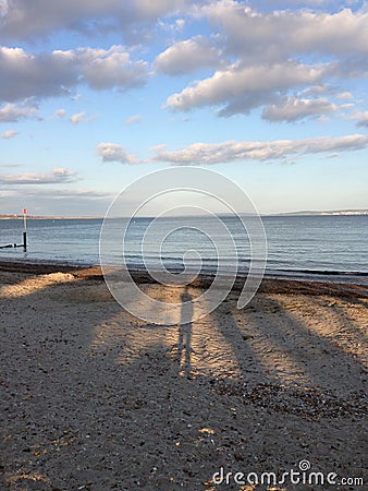 Silhouette on beach Stock Photo