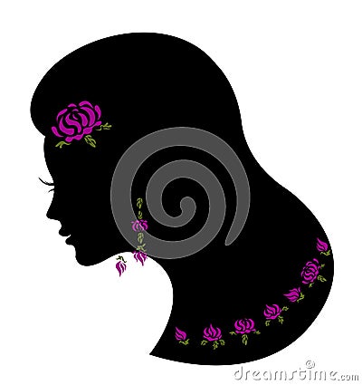 Silhouette beautiful luxury woman Stock Photo