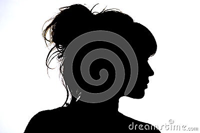 Silhouette of beautiful profile of woman face concept beauty and fashion Stock Photo