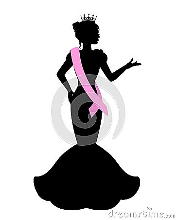 Silhouette of a beauty queen Vector Illustration