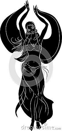 Silhouette of Bellydancer Stock Photo