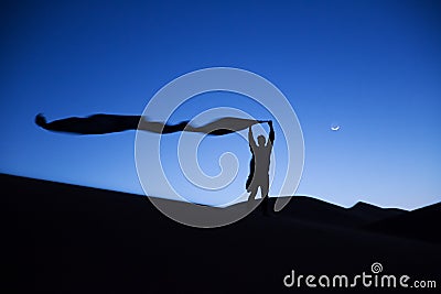 Silhouette of a berber man Stock Photo