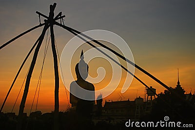 Silhouette of Big Buddha statue Stock Photo